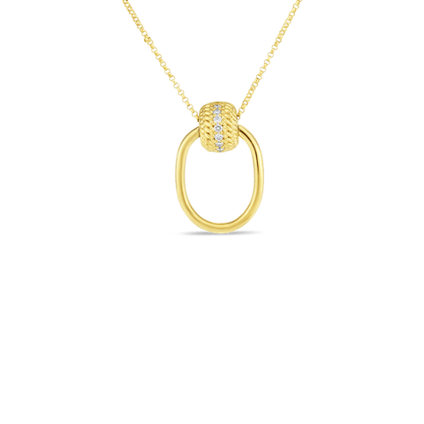 Opera 18K Yellow Gold Diamond Accent Doorknocker Necklace