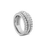 Grace 18K White Gold Triple Row Small Domed Diamond Pavé Ring