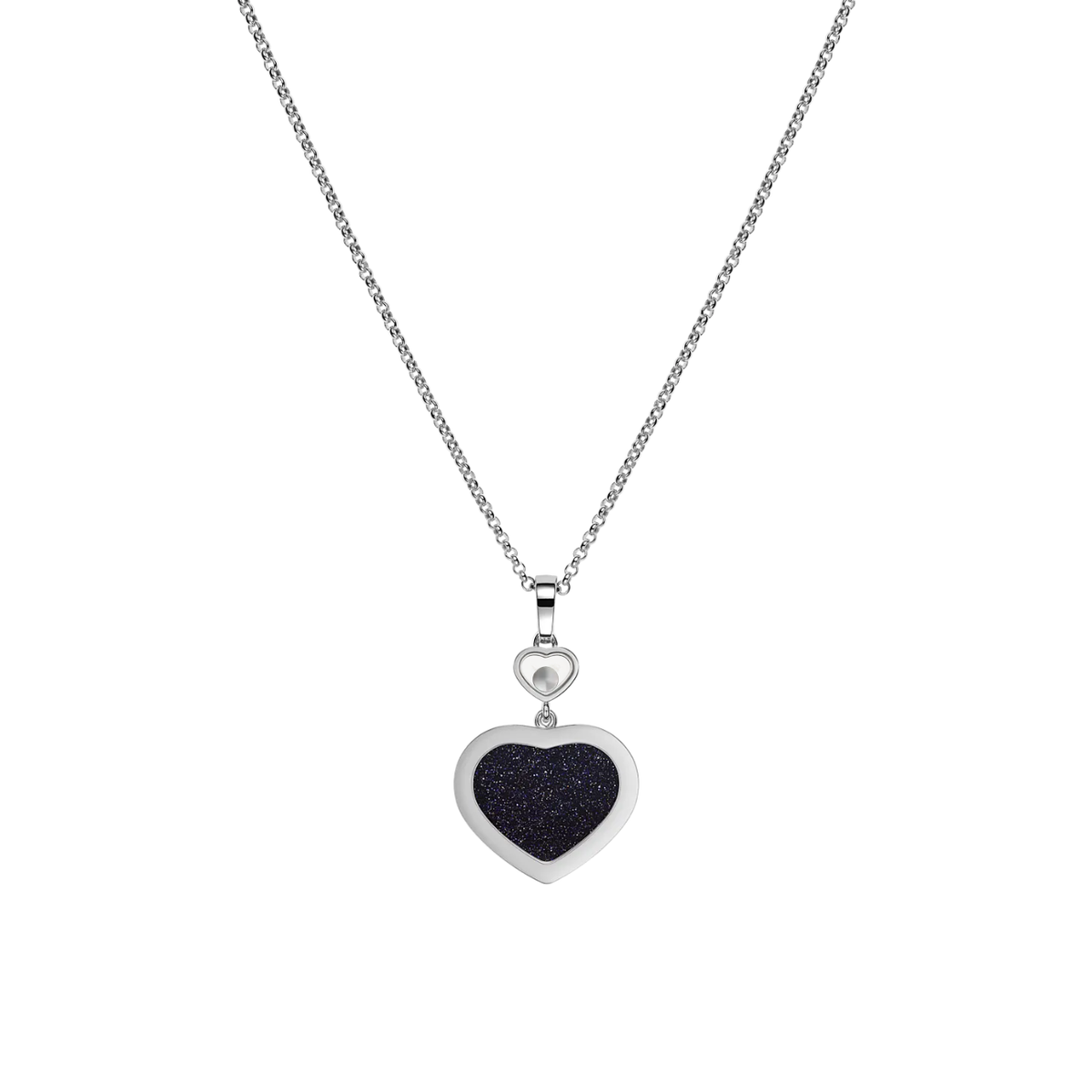 Chopard Jewelry - Happy Hearts Ethical White Gold Diamond Aventurine Pendant Necklace | Manfredi Jewels