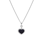 Happy Hearts Ethical White Gold Diamond Aventurine Pendant Necklace