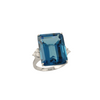 London Blue 18K White Gold Topaz Diamond Sides Ring