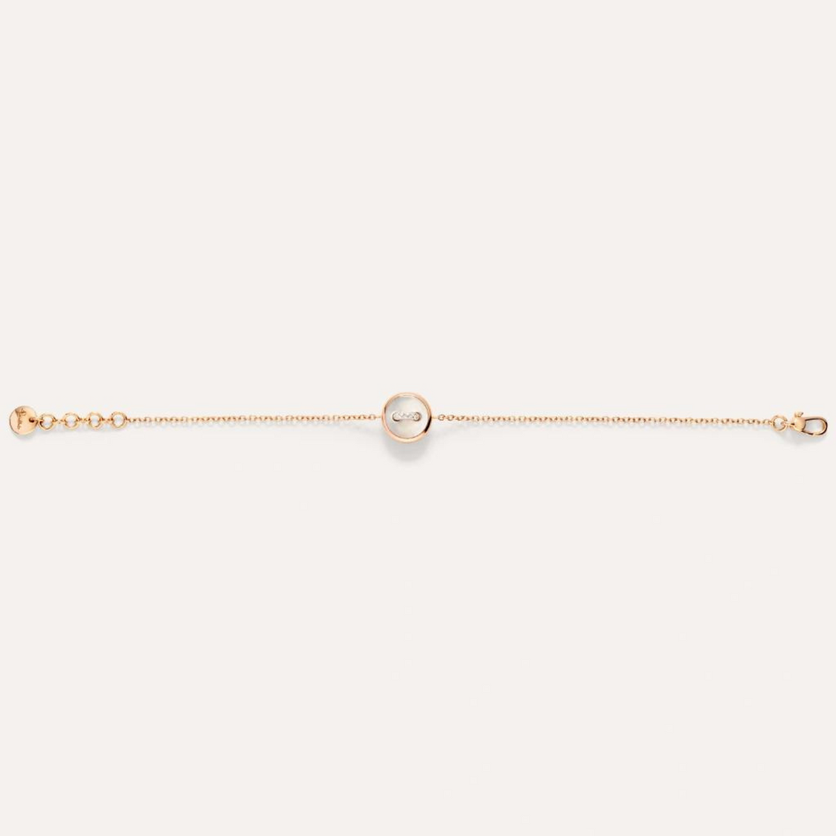 Pomellato Jewelry - Pom Pom Dot 18K Rose Gold Diamond Pavé & Mother of Pearl Two-Sided Button Bracelet | Manfredi Jewels