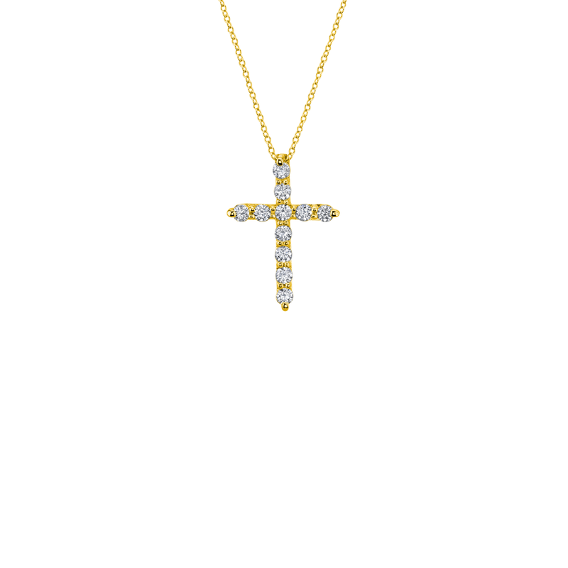 18K Yellow Gold Diamond Set Cross - 0.73ctw