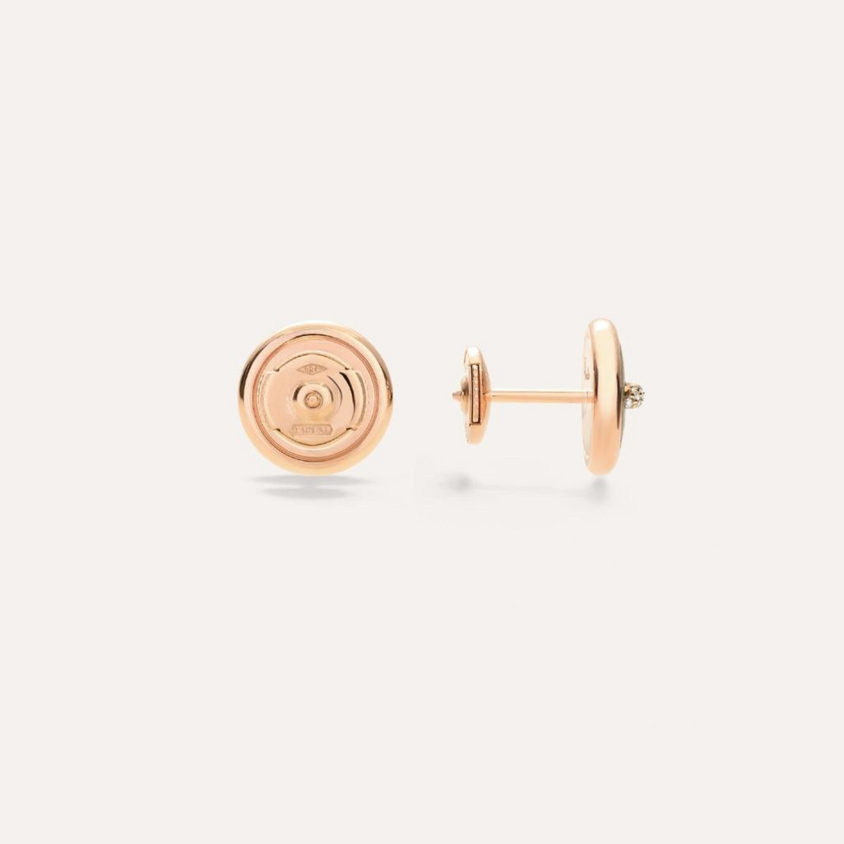 Pomellato Jewelry - Pom Pom Dot 18K Rose Gold Diamond Pavé Button Earrings | Manfredi Jewels