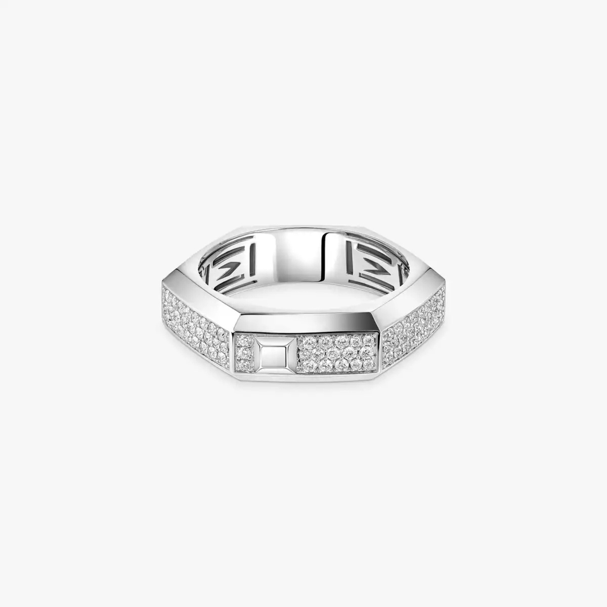 Moderniste 18K White Gold Diamond Pave Ring Medium