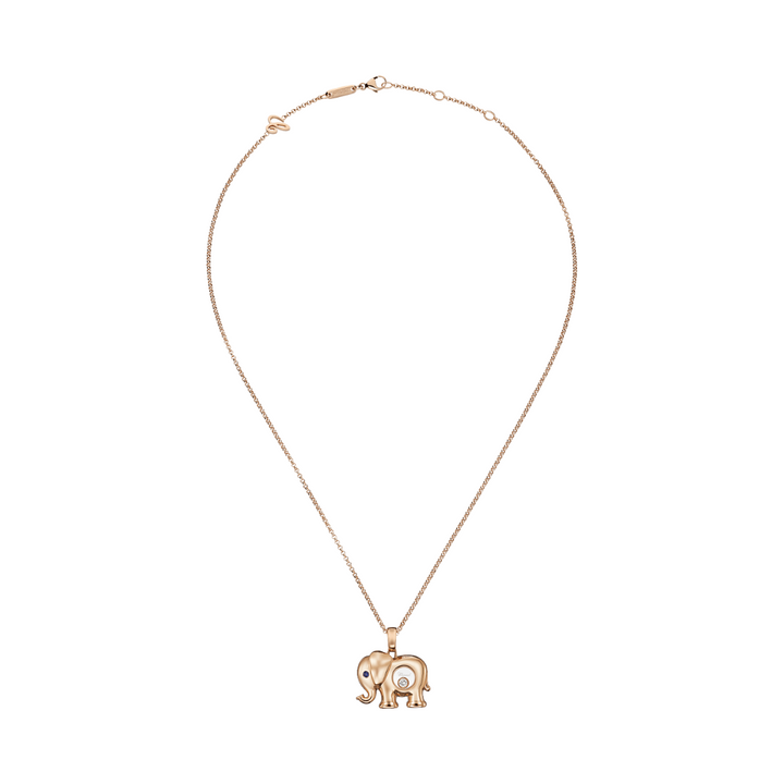 Chopard Jewelry - Happy Diamonds 18K Ethical Rose Gold Elephant Necklace | Manfredi Jewels