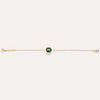 Pom Pom Dot 18K Rose Gold Malachite & Mother of Pearl Two-Sided Button Diamond Bracelet