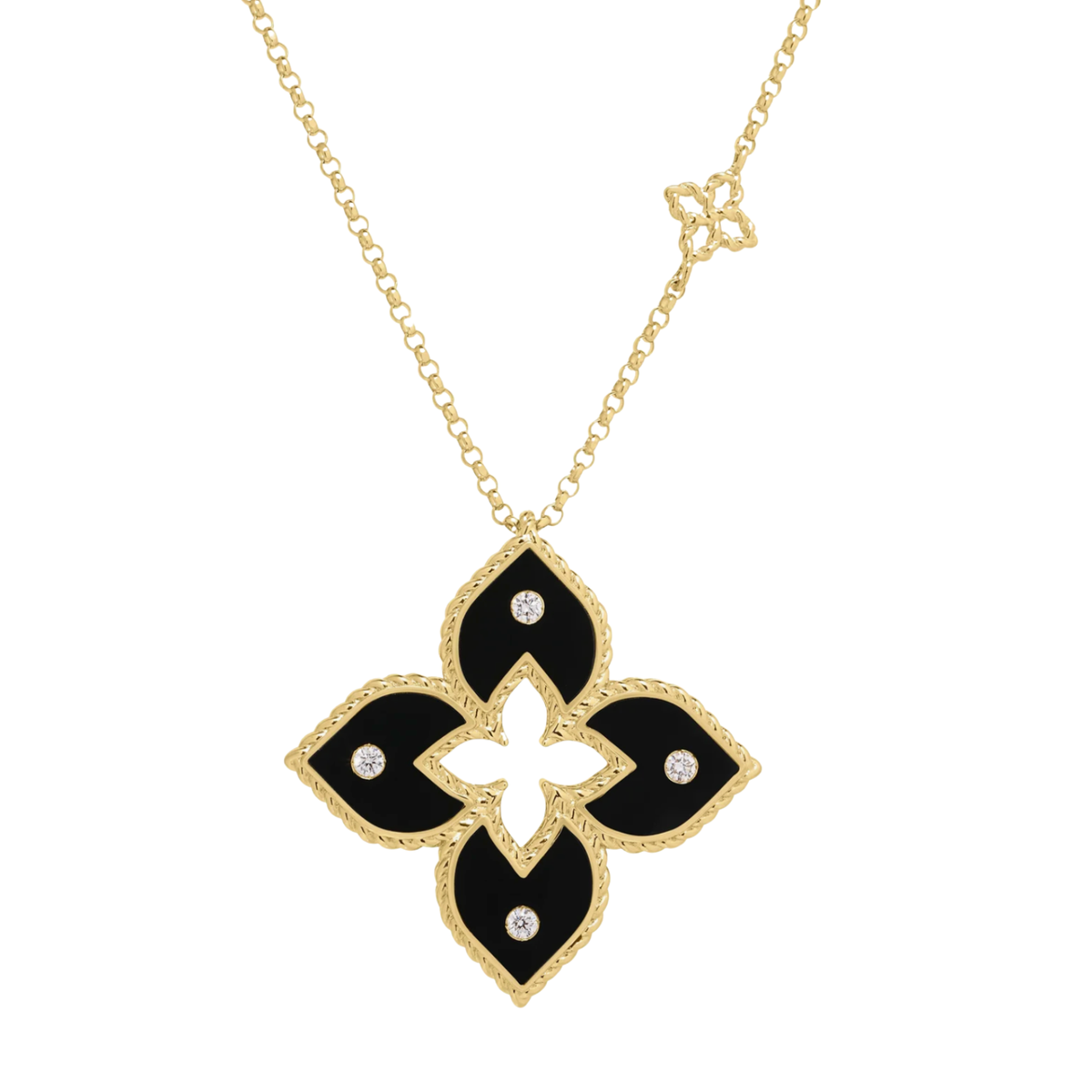 Venetian Princess Diamond and Enamel Flower Necklace