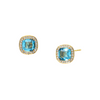 18K Yellow Gold, Blue Topaz, & Diamonds Mogul Earrings