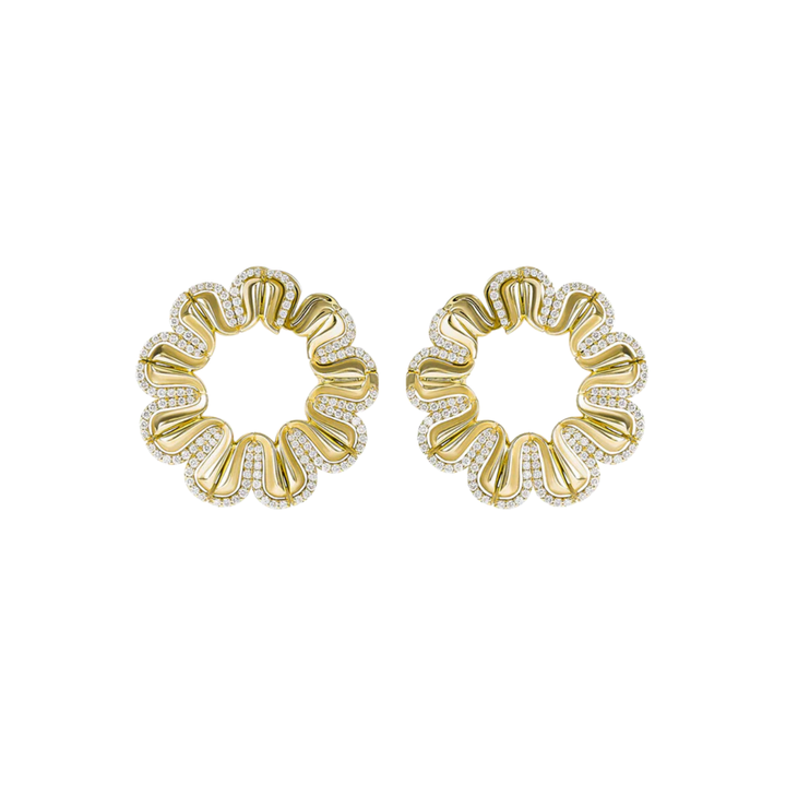 Miseno Jewelry - Arco 18K Yellow Gold Diamond Earrings | Manfredi Jewels