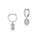 Ellipse 18K White Gold 1.15 ct Diamond Leverback Earrings