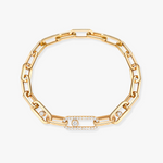 Move Link 18K Yellow Gold Diamond Bracelet