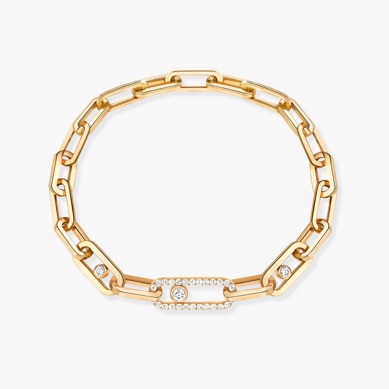 Move Link 18K Yellow Gold Diamond Bracelet