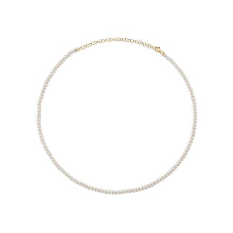 Jackie 14K Yellow Gold Cultured Pearl Tennis Necklace