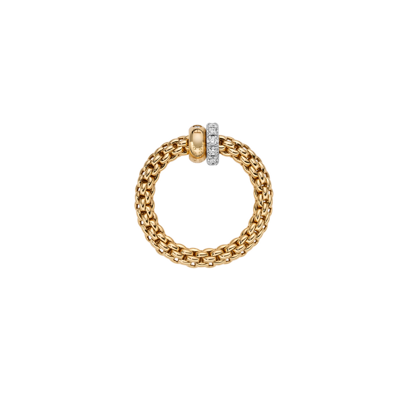 Fope - Solo 18K Yellow Gold & Diamond Rondel Ring | Manfredi Jewels