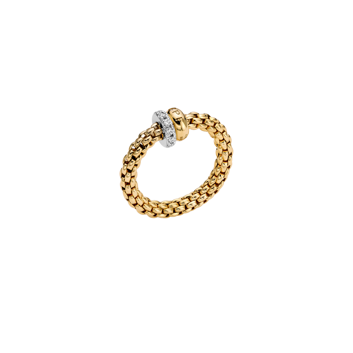Fope - Solo 18K Yellow Gold & Diamond Rondel Ring | Manfredi Jewels