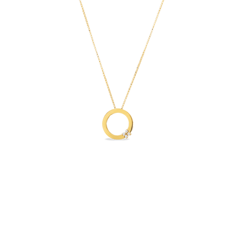 Love In Verona 18K Yellow Gold Circle Of Life Flower Diamond Necklace