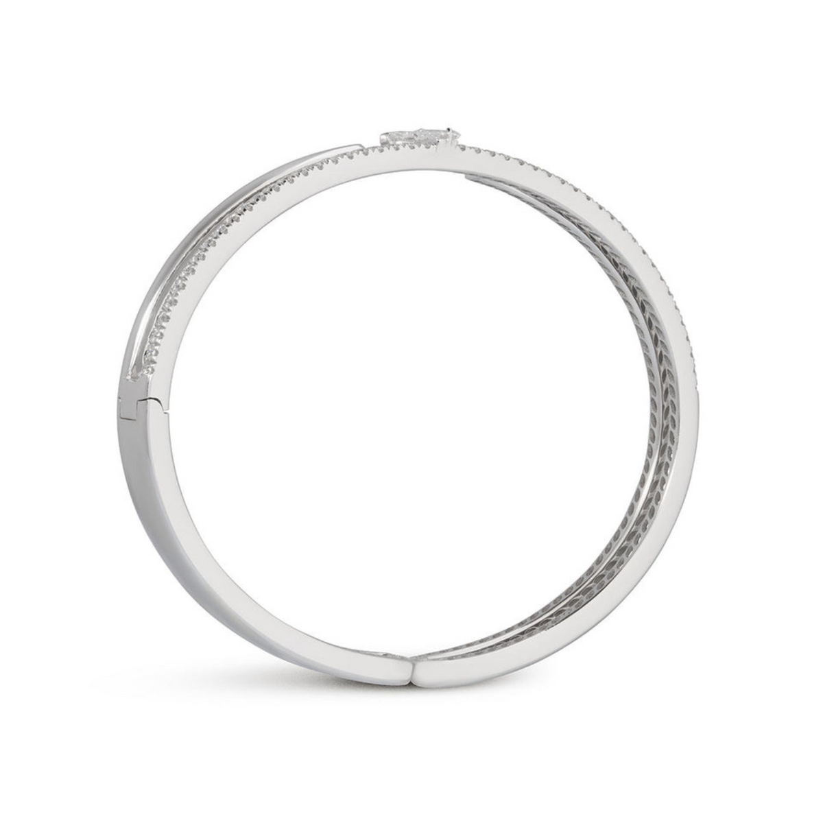 Miseno Jewelry - Procida 18K White Gold Pavè Diamond Bangle Bracelet | Manfredi Jewels