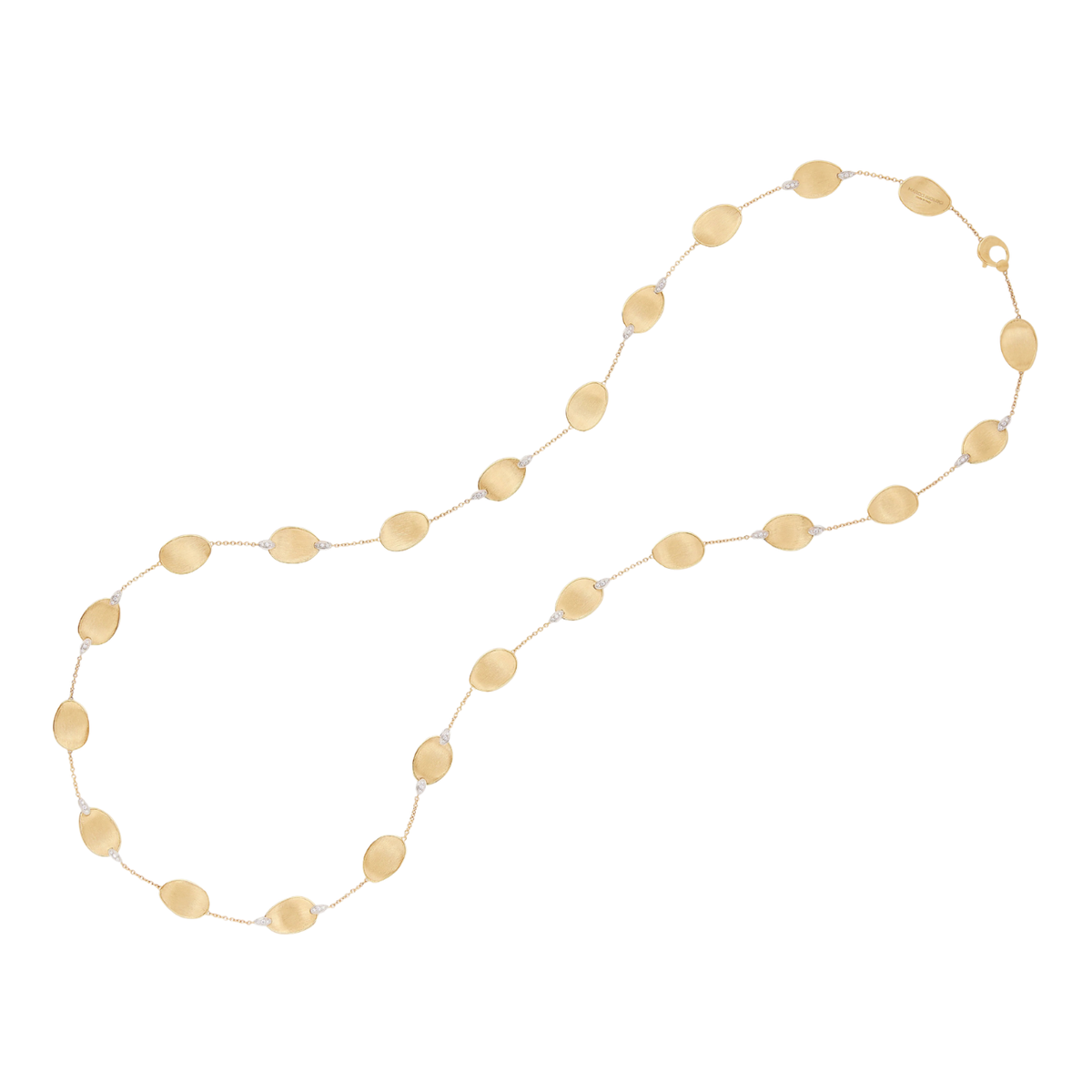 Marco Bicego Jewelry - Lunaria 18K Yellow Gold Collar Long Necklace with Diamond Accents | Manfredi Jewels