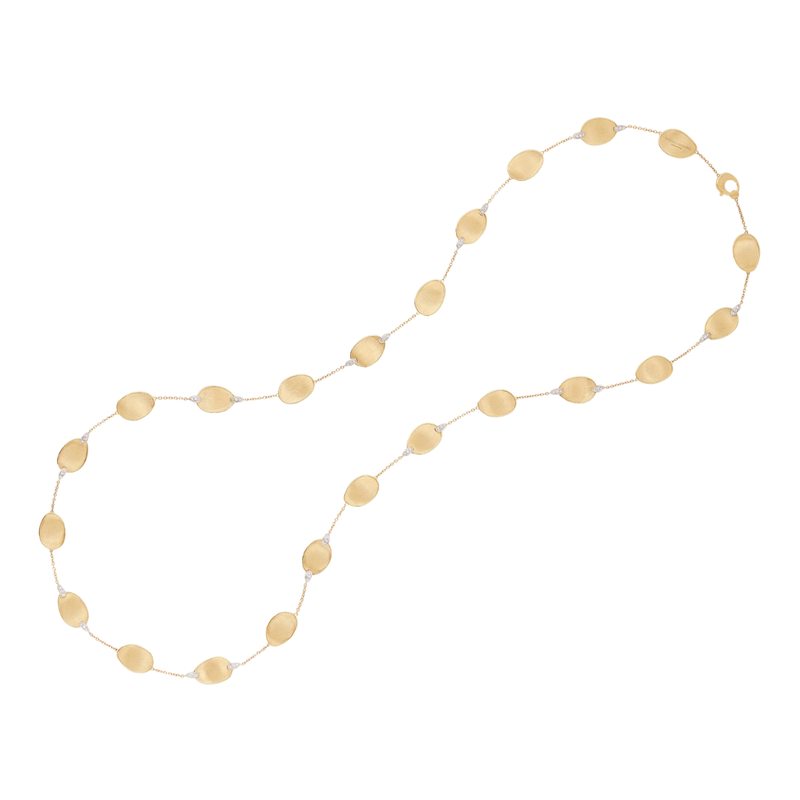 Lunaria 18K Yellow Gold Collar Long Necklace with Diamond Accents