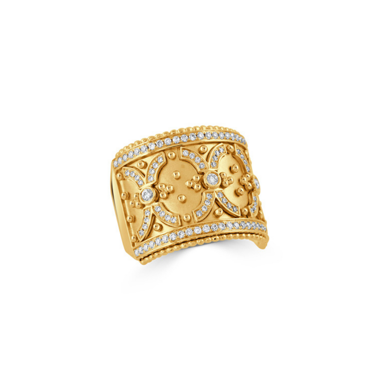 Doves Jewelry - Byzantine 18K Yellow Gold Diamond RIng | Manfredi Jewels