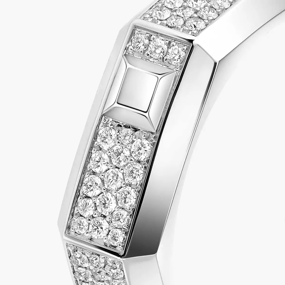 Moderniste 18K White Gold Diamond Pave Ring Medium