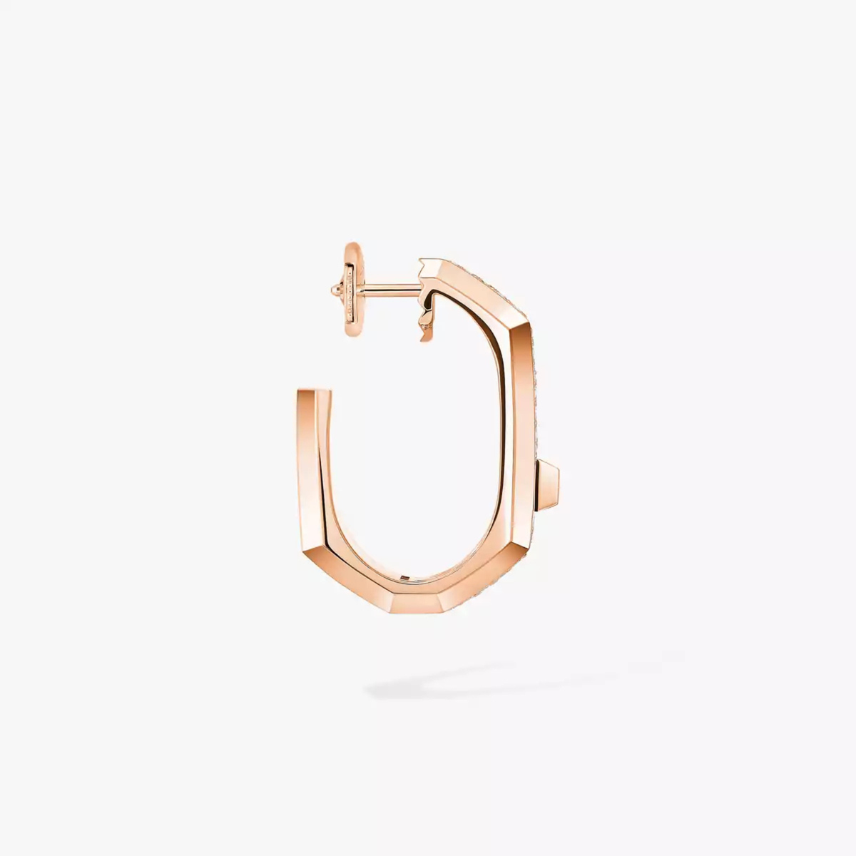 Moderniste 18K Rose Gold Diamond Pavé Single Hoop Earring Medium