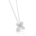 Petit Garden 18K White Gold Pavé Diamond Small Flower Necklace