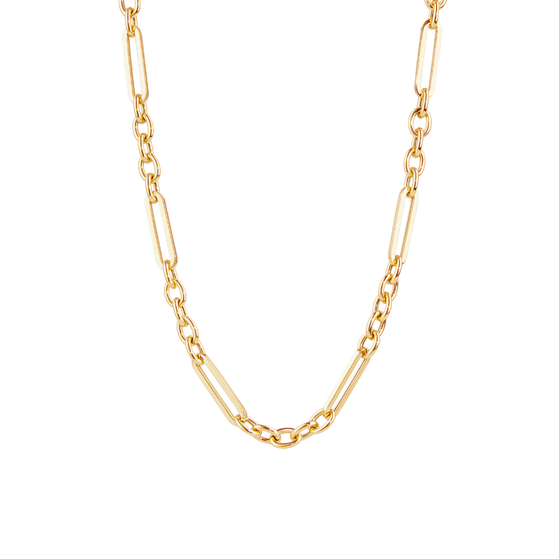 18K Yellow Gold  18" Paperclip Chain