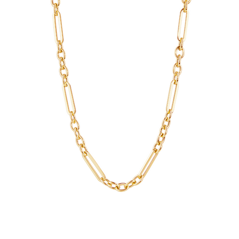 18K Yellow Gold  18" Paperclip Chain