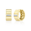 14K Yellow Gold 0.10ct Diamond Geo Cut Huggie Earrings
