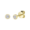 14K Yellow Gold 0.04ct Diamond Bezel Stella Stud Earring