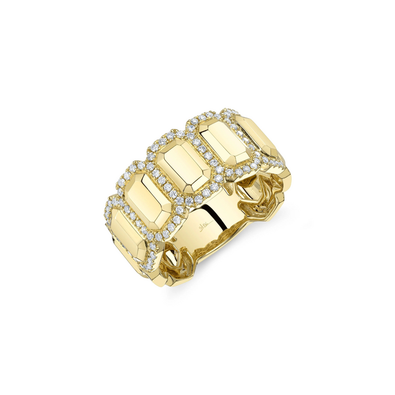 14K Yellow Gold 0.39ct Diamond Geo Cut Ring