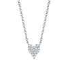 14K White Gold 0.05ct Diamond Pave Heart Necklace