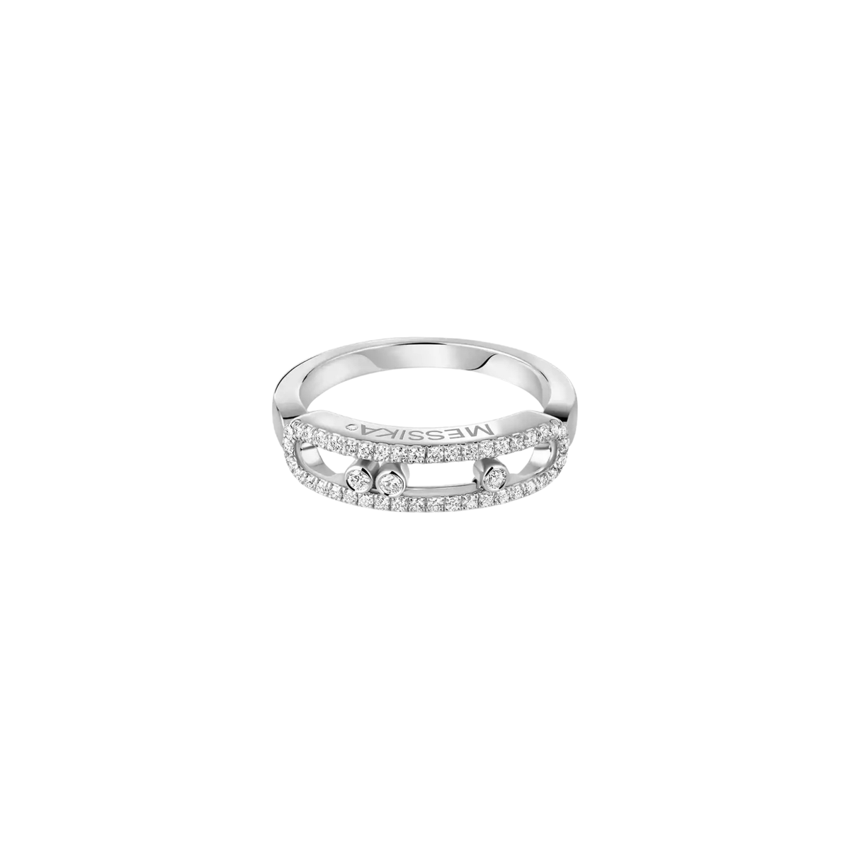 Move Classique Pave Ring in 18K White Gold - Small