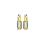 Arco 18K Yellow Gold Turquoise and Diamond Earrings