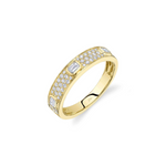 14K Yellow Gold 0.49ct Diamond Emerald Band