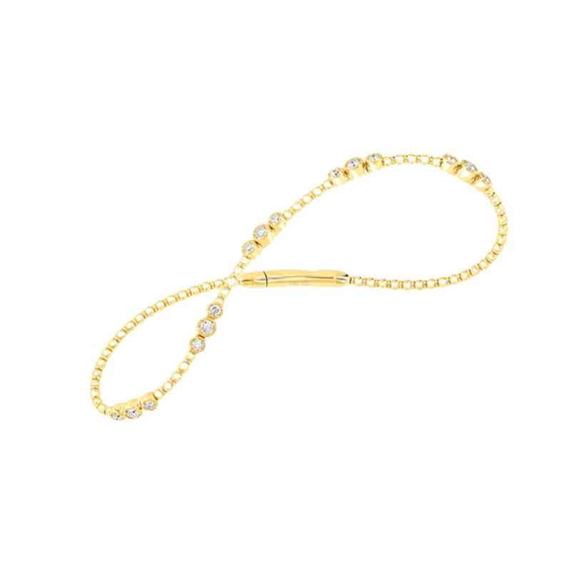 14K Yellow Gold & Diamond Flexible Bangle
