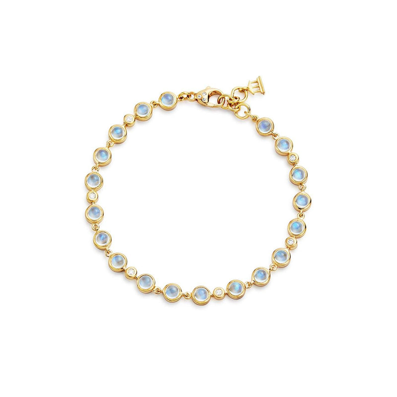 Blue Moon 18K Yellow Gold Moonstone & Diamond Link Bracelet