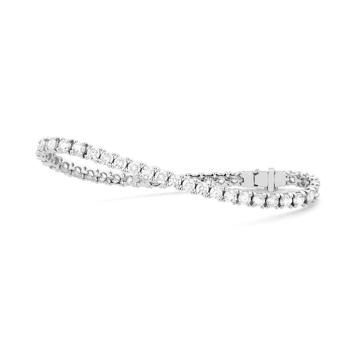 Facet Barcelona Jewelry - Tennis 14K White Gold 9 ct Diamond Riviere Bracelet | Manfredi Jewels