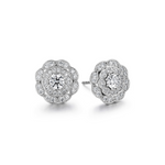 Lorelai 18K White Gold Double Halo Diamond Stud Earrings