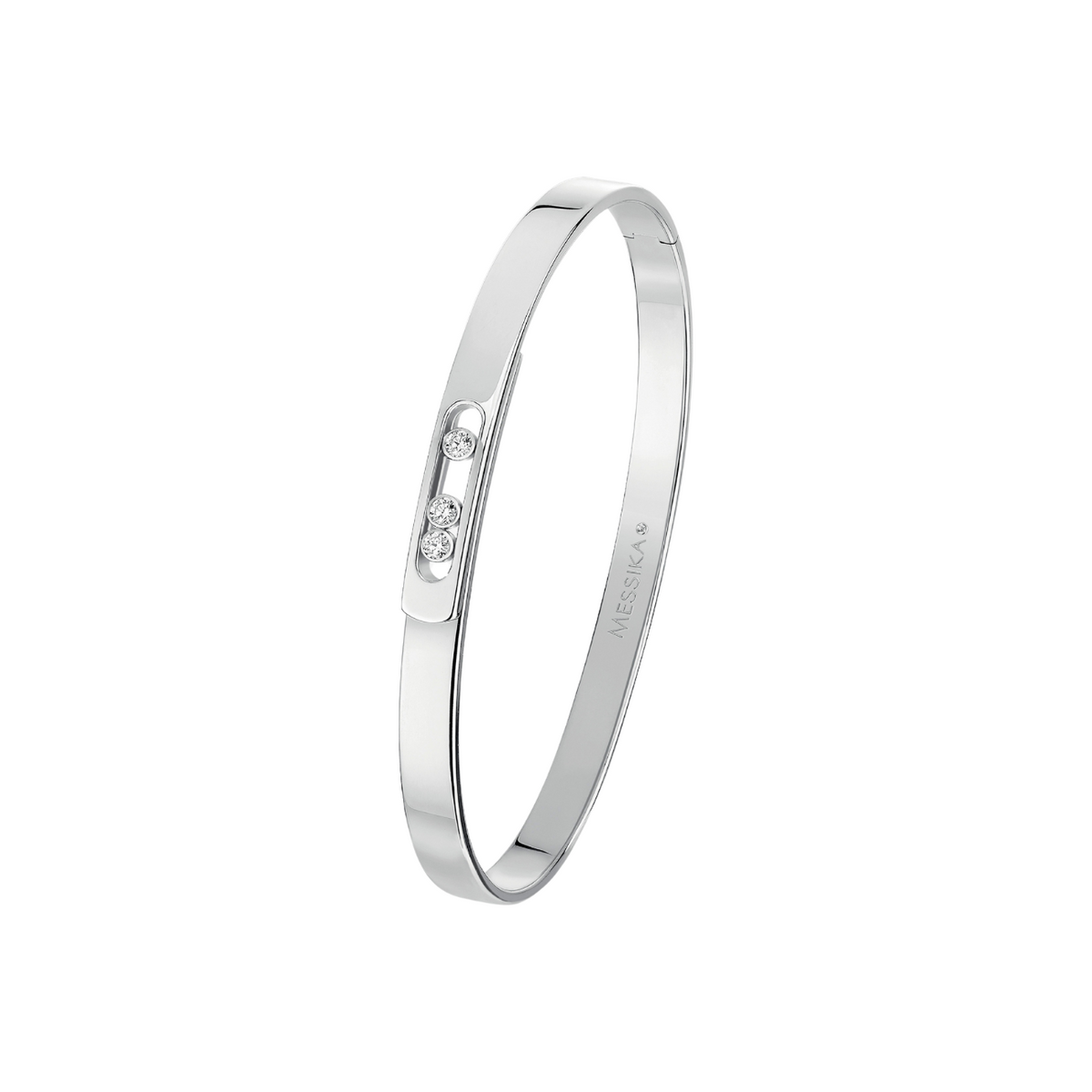 Messika Jewelry - Move Noa 18K White Gold Small Model Diamond Bangle Bracelet | Manfredi Jewels
