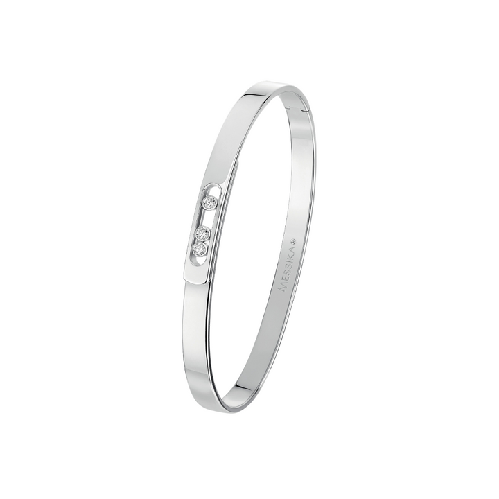 Messika Jewelry - Move Noa 18K White Gold Small Model Diamond Bangle Bracelet | Manfredi Jewels