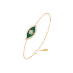 Lucky Eye 18K Yellow Gold Malachite & Diamond Bracelet