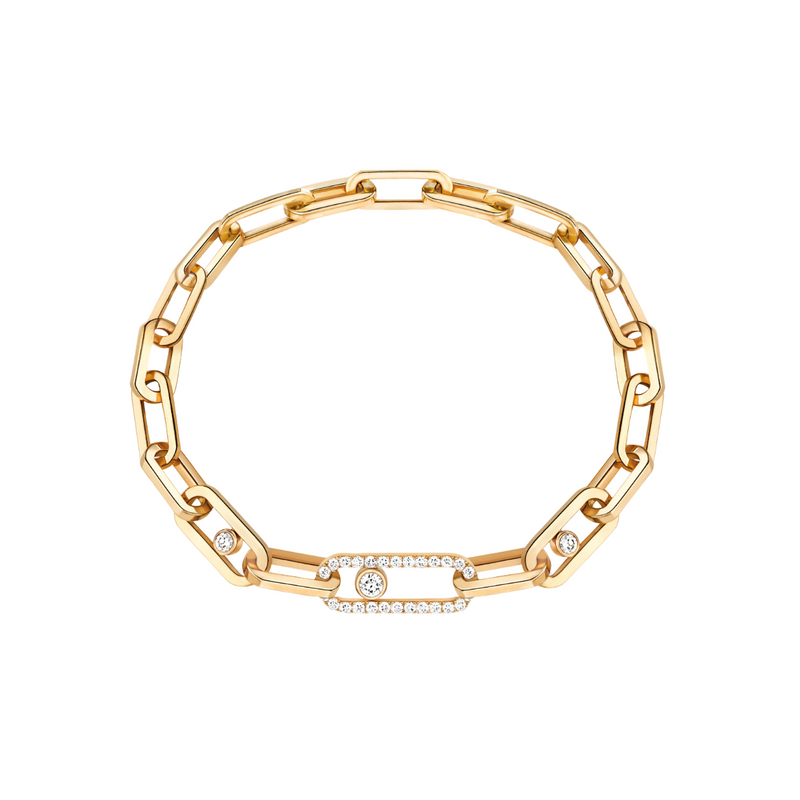 Move Link 18K Yellow Gold Diamond Bracelet