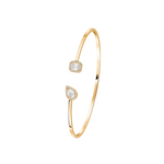 My Twin Toi & Moi 18K Yellow Gold Diamond Thin Bangle Bracelet