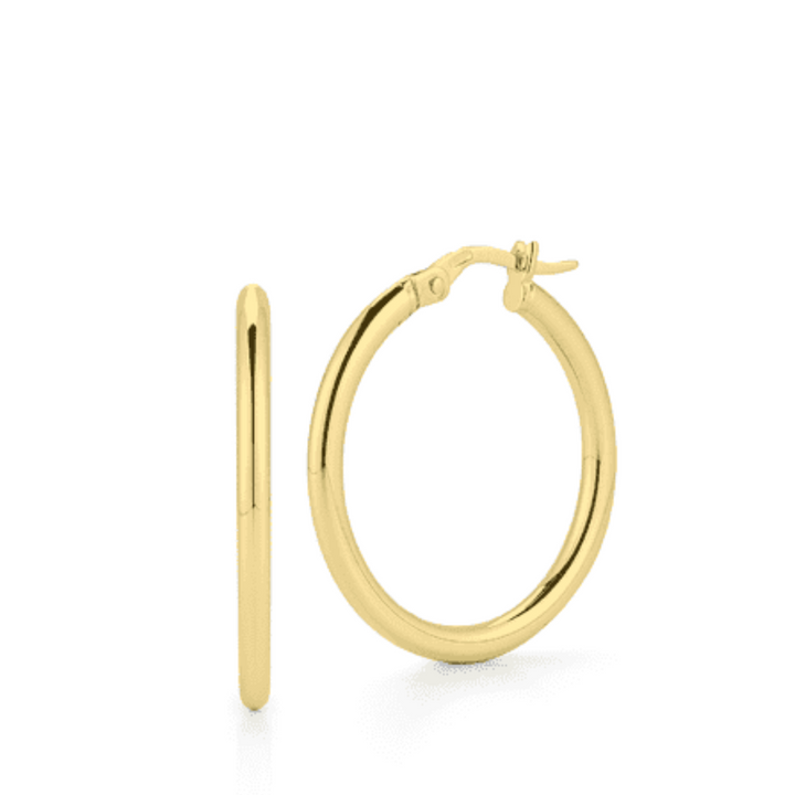 Roberto Coin Jewelry - Perfect 18K Yellow Gold Oval Small Round Hoop Earrings | Manfredi Jewels