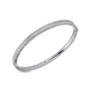 Princess 18K White Gold Large Diamond Satin Bangle Bracelet