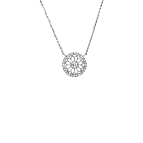 Rosette 18K White Gold Pendant