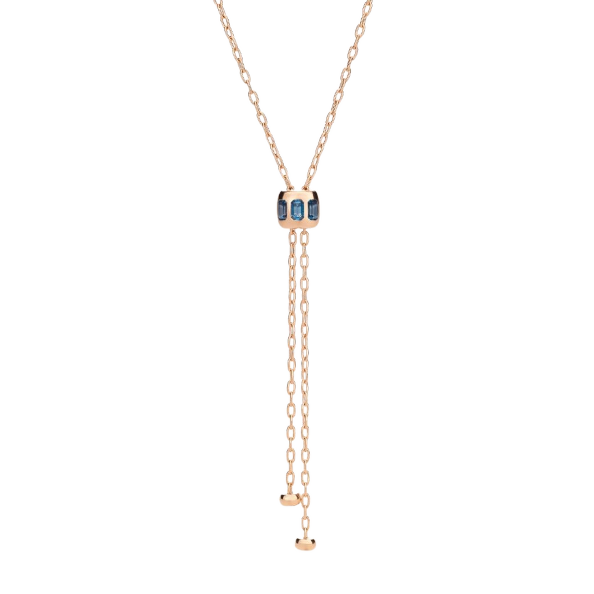 Pomellato Jewelry - Iconica 18K Rose Gold Blue London Topaz Necklace | Manfredi Jewels